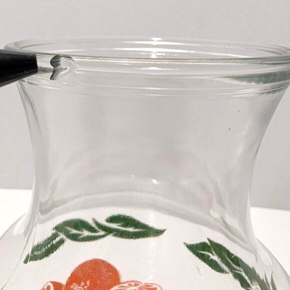 Vtg Anchor Hocking Glass Orange Blossom Juice Carafe w Lid Jar Jug Pitcher - Picture 8 of 14
